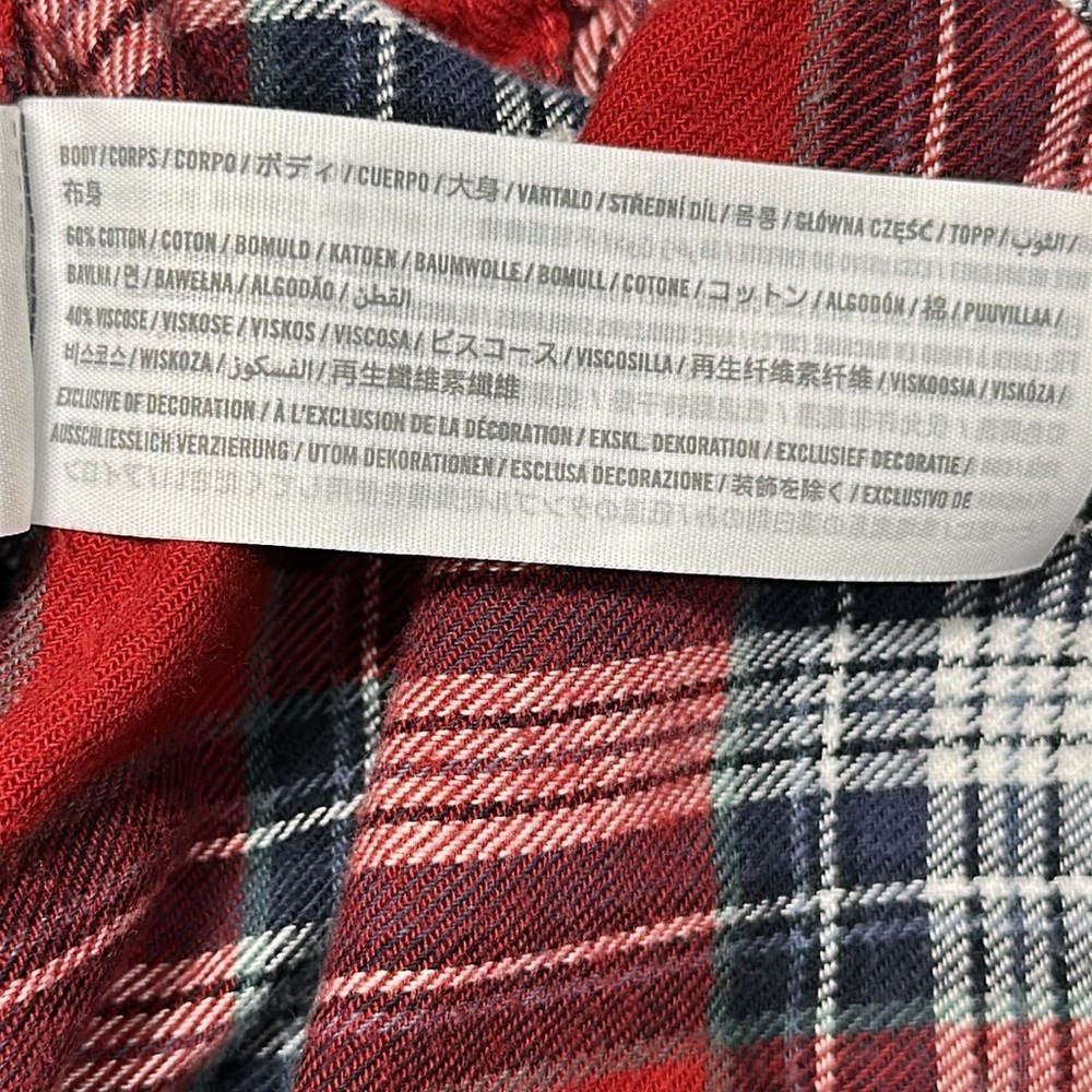 Abercrombie & Fitch Flannel Shirt Red & Blue Plaid Size Large - Picture 11 of 11